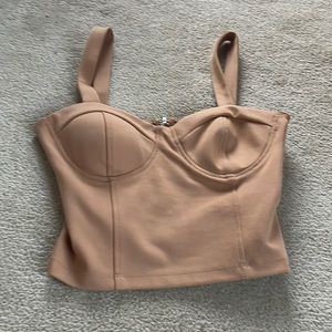 shinestar tan top with built in bra cups